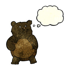 cartoon bear with thought bubble