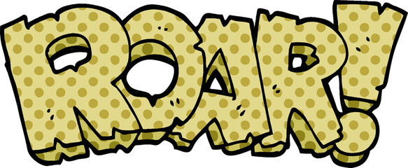 cartoon doodle roar text