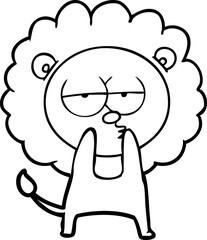 cartoon tired lion