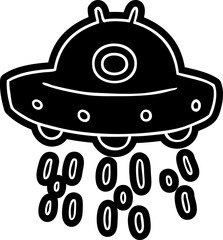 cartoon icon of an alien ship