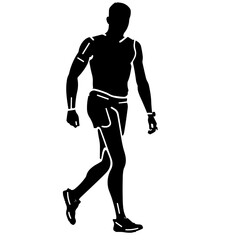 Fototapeta na wymiar silhouette walking man logo vector