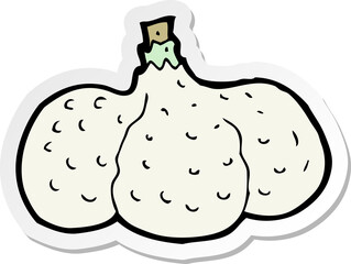 sticker of a cartoon garlic