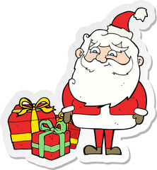 sticker of a cartoon santa claus