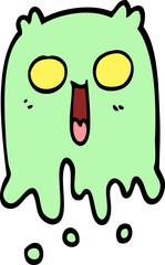 hand drawn doodle style cartoon spooky ghost