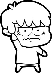Fototapeta premium annoyed cartoon boy
