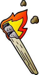 cartoon doodle burning torch brand