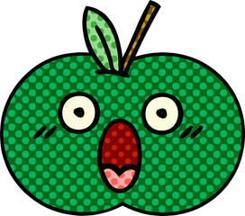 comic book style cartoon of a juicy apple
