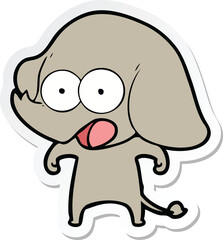sticker of a cute cartoon elephant