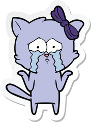 sticker of a cartoon cat