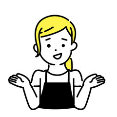 かわいい人物のイラストシリーズ _ 女性の店員_ 呆れる