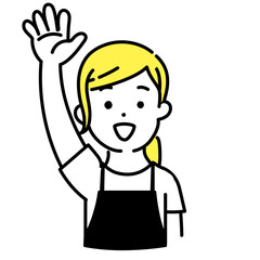 かわいい人物のイラストシリーズ _ 女性の店員_ 合意