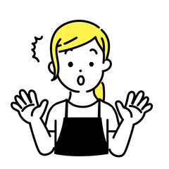 かわいい人物のイラストシリーズ _ 女性の店員_ 驚く