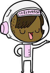 cartoon astronaut woman