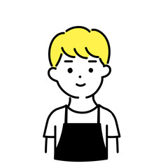 かわいい人物のイラストシリーズ _ 男性の店員_ 笑顔