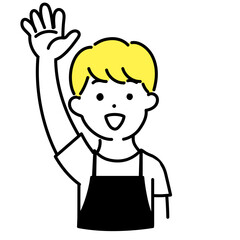 かわいい人物のイラストシリーズ _ 男性の店員_ 合意