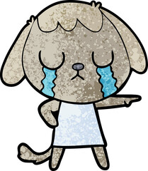cute cartoon dog crying