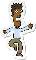 sticker of a cartoon shrieking man