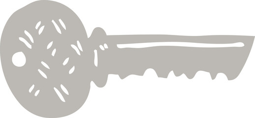 flat color illustration cartoon key