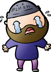 cartoon bearded man crying