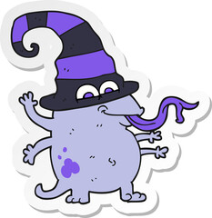 sticker of a cartoon halloween alien
