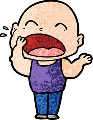 cartoon shouting bald man