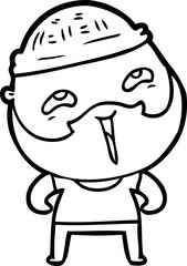 cartoon happy bearded man