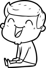 Fototapeta premium cartoon man laughing