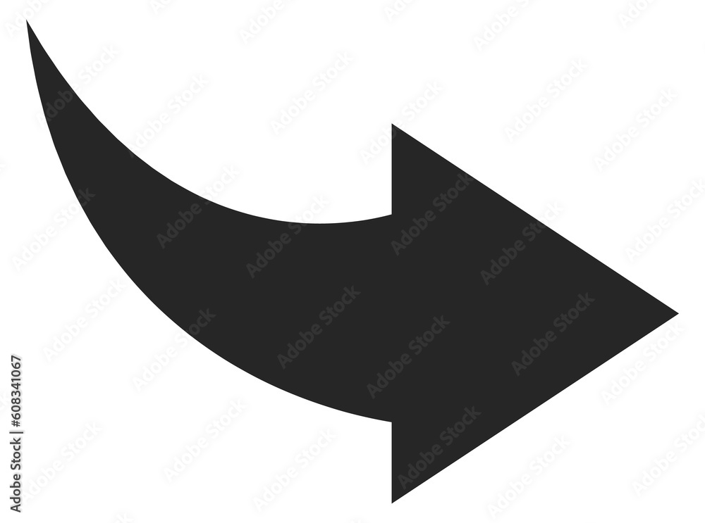 Poster next icon. black curved arrow. interface element