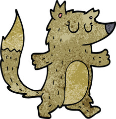 cartoon doodle wolf