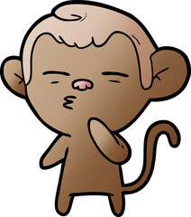 Obraz premium cartoon suspicious monkey