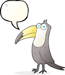Obraz premium freehand drawn speech bubble cartoon toucan