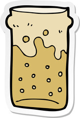 sticker of a cartoon pint of beer