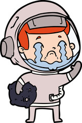 cartoon crying astronaut