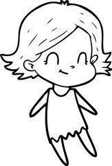 cartoon friendly girl