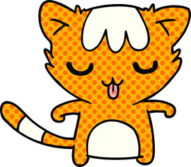cartoon illustration of a kawaii cute cat