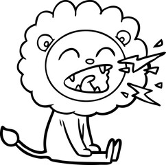 cartoon roaring lion