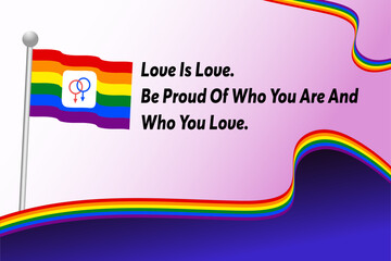 Quotes Gay Pride Flags LGBT rainbow logo icon vector suistable Pride Day and Month symbolism Background