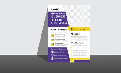 Business Flyer Layout with Graphic Elements.