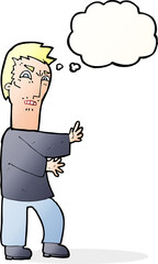 cartoon angry man with thought bubble