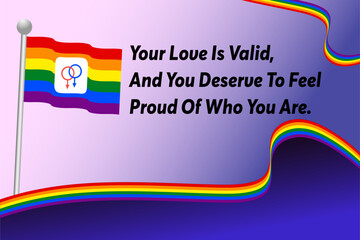 Quotes Gay Pride Flags LGBT rainbow logo icon vector suistable Pride Day and Month symbolism Background
