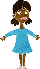 cartoon woman with open arms