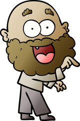 Naklejka premium cartoon crazy happy man with beard