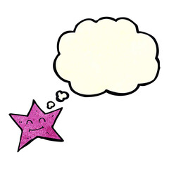 cartoon star character with thought bubble