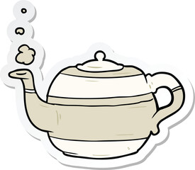 sticker of a cartoon teapot