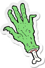 sticker of a cartoon zombie hand