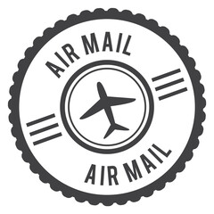 Air mail stamp. Fast postal service mark