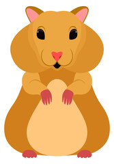 Hamster icon. Domestic pet. Cartoon friendly animal