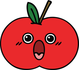 cute cartoon of a red apple