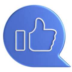 Like icon. Like button. 3D illustration.