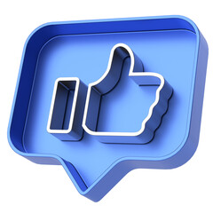 Like icon. Like button. 3D illustration.